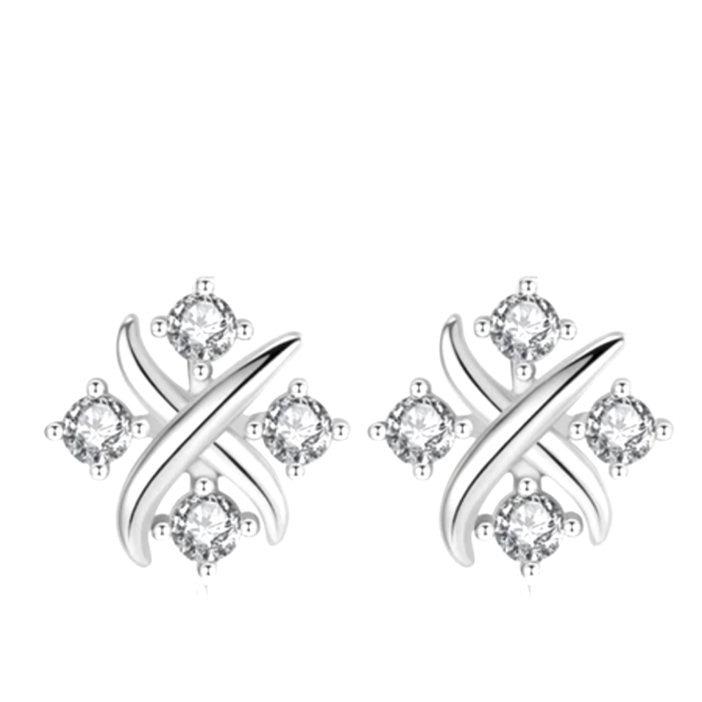 Gorgeous Silver Elegant earrings White Zirconia